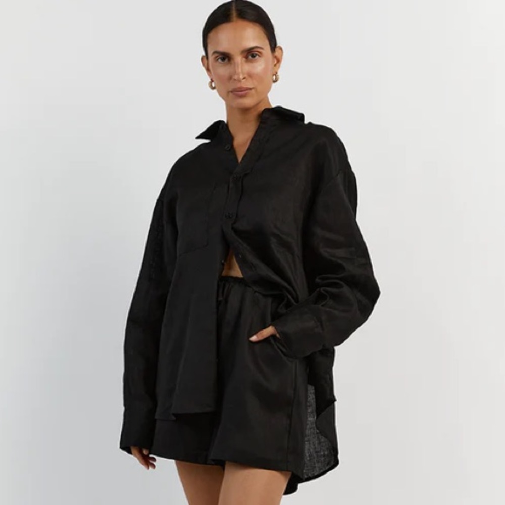 Dissh Black Linen Shorts Size US 2